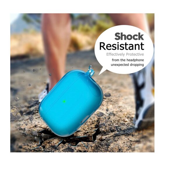 NWT Transparent NEON BLUE Silicone Case for Apple Airpods Pro 2 - Picture 8 of 11